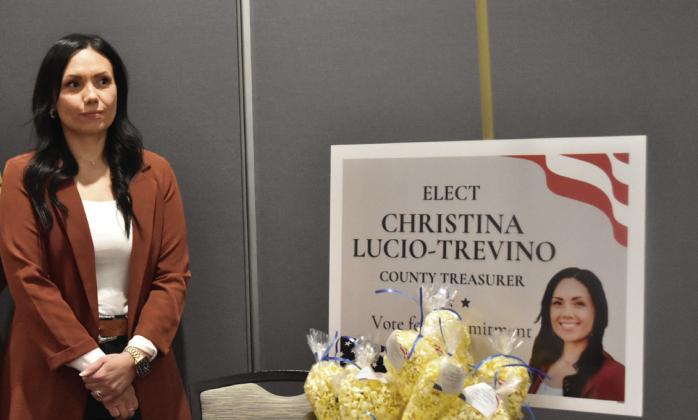 CHRISTINA LUCIO TREVINO--Incumbent County Treasurer seeking re-election. (Photo by Jim Steiert)