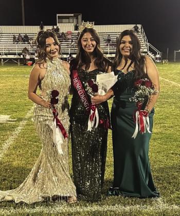 CONGRATULATIONS, HOMECOMING QUEEN Hart ISD would like to give a HUGE congratulations to 2026 Homecoming Queen, Adamari Morales. We also want to recognize our wonderful Homecoming Queen candidates, **Lya Lopez** and **Hannah Hernandez**.