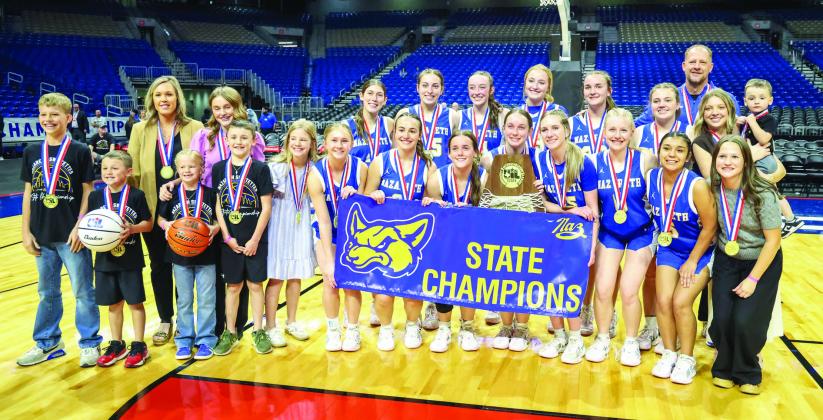 The Nazareth Swiftettes won their 27th Girls University Interscholastic League State Championship Thursday in San Antonio at the Alamodone. The Swiftettes topped Saltillo, 43-28, with Kambri Cleavinger being named championship game MVP. (Courtesy photo)