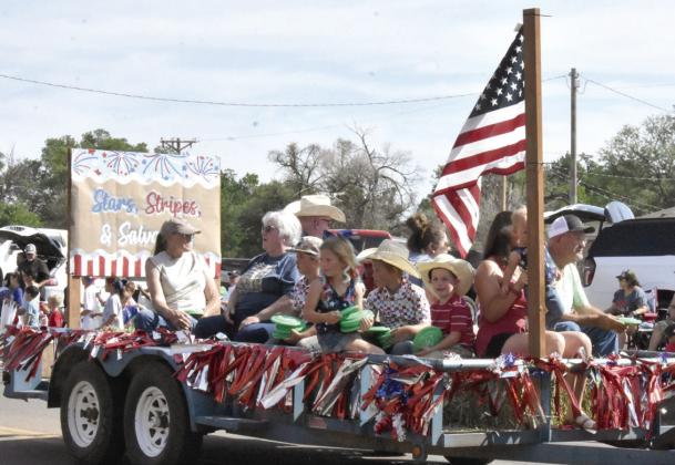 Flag flying floats dotted the parade.