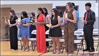 The Hart High School National Honor Society welcomed it newest members: Bri’Anna Nalley, Anahi Espinosa, Marrsia Mendoza, Leslie Dominguez, Braelynn Geopfert, Emily Lujan, Rito Rodriguez, Adamari Morales, Hannah Hernandez and Angel Santana.