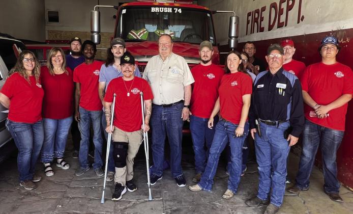 The 100 Club of the Texas Panhandle present a donation to the Kress Fire Department