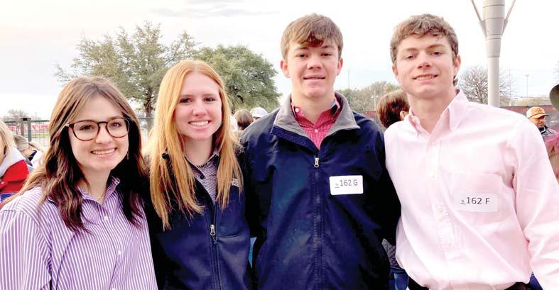 The Nazareth FFA Horse Judging was named the Champion team at the San Antonio Stock Show competing with 127 teams and 432 individuals. Members of the team are Charly Mask, who placed third overall, Tell Bagley, 17th, Kamre Mask and Will Young.