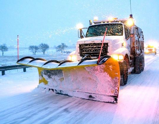 TxDOT crews driving snowplows or maintainers were kept busy last Thursday clearing snow off of highways, with snow falling faster than the clearing. Schools, county and city offices, medical centers and businesses were closing early due to winter storm conditions. While daytime temperatures have risen, there is a chance for snow on Saturday evening some areas of the Texas Panhandle. (Sheriff’s Office photo)