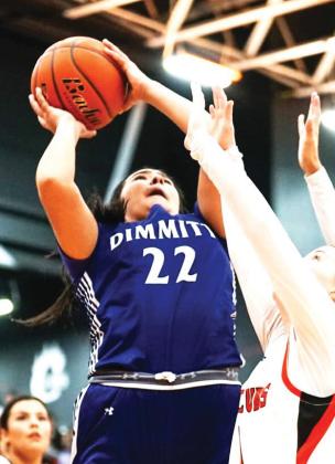 Bobbies Jocelyn Jimenez goes up for shot against the Lady Cubs. (Dimmitt Sports Media photo)