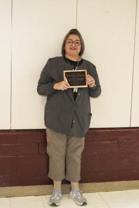Ermalinda Guzman was recognized as she retires from Tulia ISD