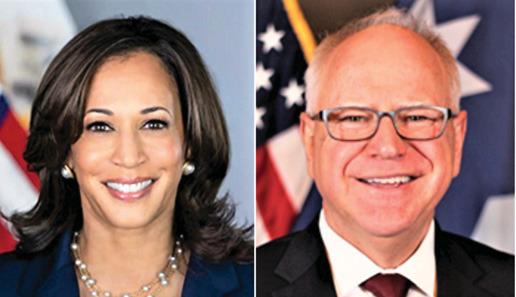 Kamala Harris and Tim Walz