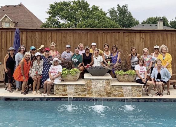 L’Allegra Study Club recently gathered for a summer poolside meeting at the home of Mike and Eva Mullins. Members enjoyed an afternoon of fellowship while celebrating the success of the club’s recent spring fundraiser, with proceeds benefiting Meals on Wheels. The club also welcomed new member Karron Smith. L’Allegra will reconvene in September, when newly elected officers will assume their Leadership roles for the coming year.