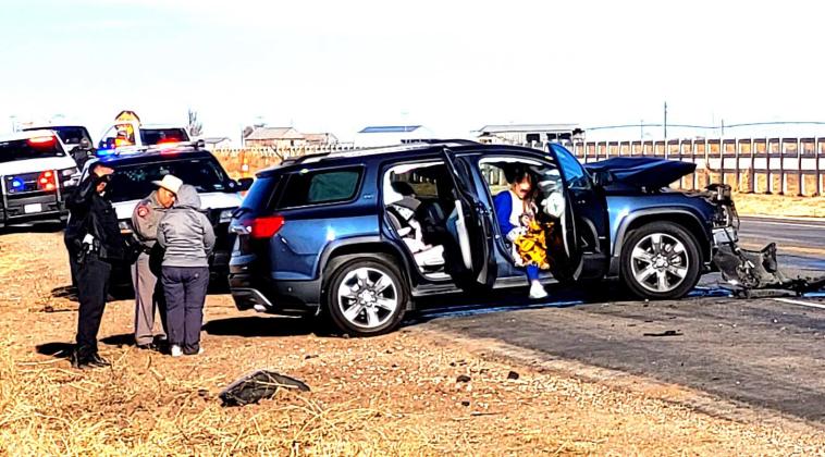 The Castro County Sheriff’s Office dispatch received four 911 calls reporting a major two-vehicle accident on Jan. 12. Then collision occurred on N Hwy. 385 next to the North Star Dairy. No injuries were reported. Vehicles involved were a blue 2018 GMC SUV driven by Jenifer Michelle Goforth, 43 of Amarillo, and a 2001 Peterbuilt semi-truck driven by Arnulfo Hernandez, 23 of Muleshoe. First responders included the Castro County Sheriff’s Office, AMR EMS, Dimmitt Fire Department; and TX DOT.