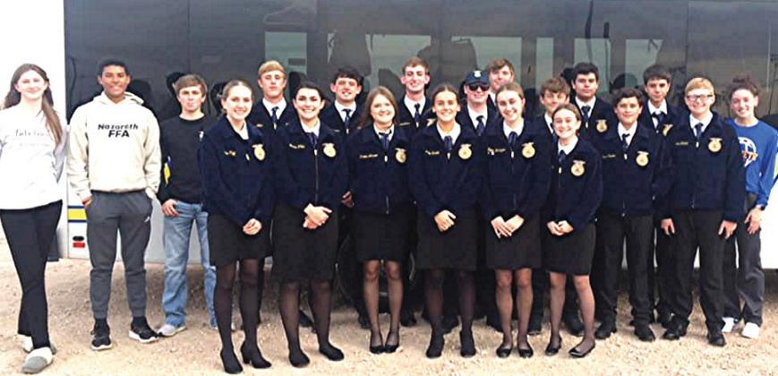 These Nazareth FFA students competed at the LDE Area Meet, with seven teams and 20 students in four events this past weekend.