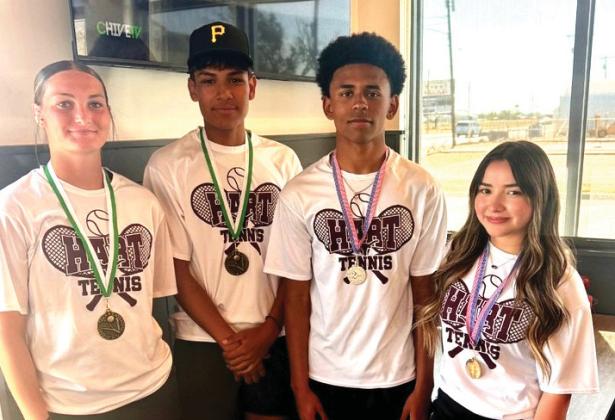 The Hart Tennis teams competed at SPCHEA Tennis Meet in Levelland. Mixed Doubles:Braelynn Geopfert and Jayden Juzaino placed 1st; Tradien Worsham and Hannah Hernandez placed 2nd.