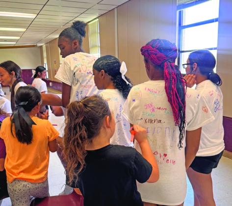 Tulia Mini-Cheer Camp was held in the High School Gym last week. Girls from Pre-K through 6th grade learned the cheers and chants from the cheerleaders. The Mini Cheerleaders will be able to participate at football games this fall.