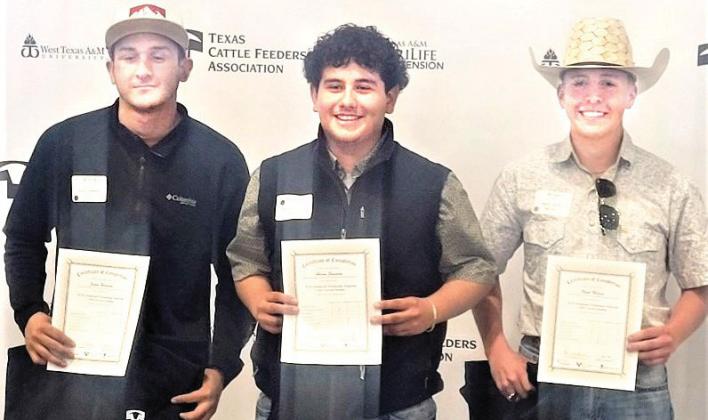 Hart High SchoolJesus Herrera, Aaron Guevara and Noah Marinreceived their Texas Cattle Feeders Association (TCFA) Cattle Care and Handling Certification. The Feedyard Technician Program is a program led by TCFA in cooperation with Texas A&amp;amp;M AgriLife Extension Service and West Texas A&amp;amp;M University to provides high school juniors and seniors the knowledge and skills needed to prepare them for a potential career in the fed cattle industry.