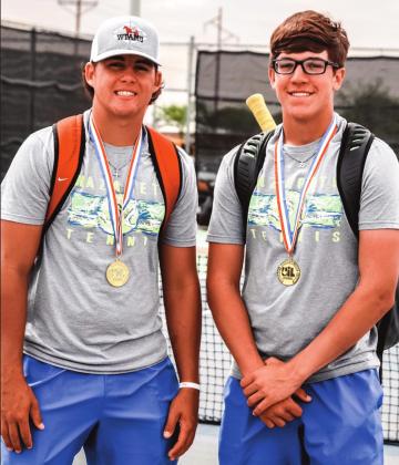 Naz tennis state qualifiers, boys doubles – Luke Betzen and Trent Gerber. (photo by Cynthia Huseman)