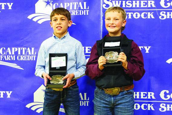 Junior Swine Showmanship - 2nd - Koen Criswell, 1st Holden Dunn