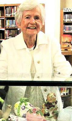 Pat Bagley is sharing an Easter collection in the Rhoads Memorial Library display of the month.