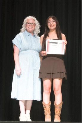 Mrs. Melissa Rodriguez presented the Math Award to Scarlett Chavez