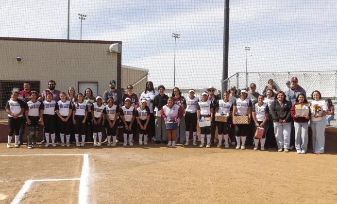 Tulia Lady Softball players selected a teacher who was an influence in their life to recognize at the beginning of the game on Monday