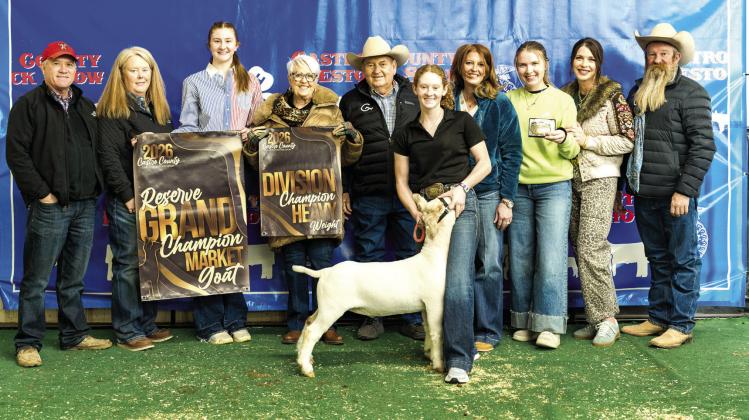 Ritzy Millican is pictured with her Reserve Grand Champion Goat at this year’s Castro County Junior Livestock Show. Millican also won Senior Goat Showmanship.