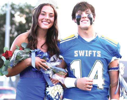 Nazareth Homecoming was highlighted by Homecoming Queen Emerson Moore and her escort Kayle Rogers, both seniors. The week-long celebration was topped by a 57-8 win by the Swifts.