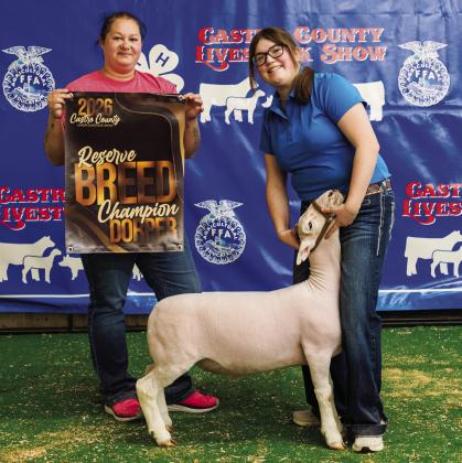 Noel Cure with her Reserve Breed Champion Dorper.