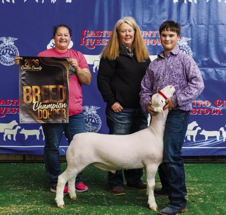 Mayson Simpson is pictured with his Breed Champion Dorper.