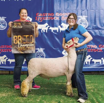 Noel Cure with her Breed Champion Southdown.