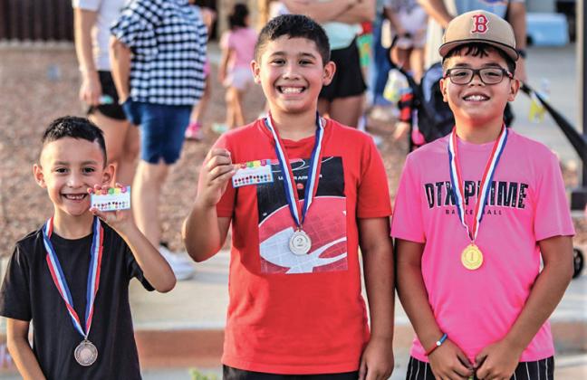 Winners of the DISD Snack Pak 4 Kids Bike-A-Thon held last week were Ulysses Hernandez, Judias Aguero and Kyle Grado.