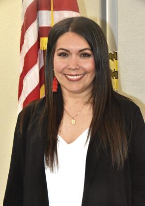 NEW CEO-- Stephanie Alonzo was introduced as the new CEO of the West Texas Rural Telephone Cooperative, succeeding Scott Hickok, whose retirement became effective at the end of the week of the annual meeting on March 24. (Photo by Jim Steiert)