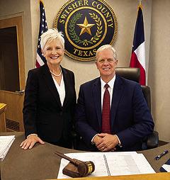 Swisher County Judge Michael Clawson and Administrative Assistant, Lissa Schoenenberger