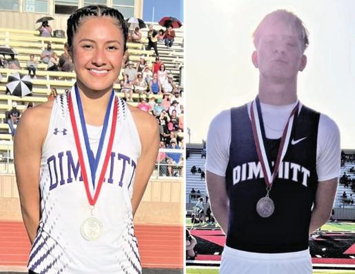 DHS tracksters Lily Rodriguez and Daegan Roberson will advance to compete in Abilene at the Regional Track Meet. Rodriguez placed 3r in the 100-meter dash and Roberson placed 2n in the 300-meter hurdles.