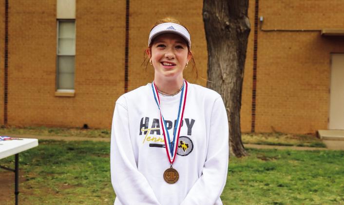 Happy Cowgirl Celia Middleton will be playing in the State Tennis Tournament