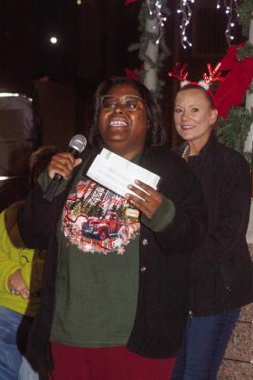 Ja’Nell Wafer, Chamber of Commerce Director addressed the crowd at the Lighting Ceremony