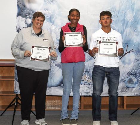 High School Recognitions – Andra French, Sophomore Curslynn Shivers, Junior Gustavo Trevino