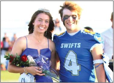 Nazareth ISD celebrated homecoming this past weekend. (top photo) Nazareth Homecoming Queen Riley Ramaekers and escort Owen Dyer. (bottom photo) Nazareth Homecoming Queen’s Court: Freshman Bridget Osterkamp, Junior Gracie Raef, Senior Riley Ramaekers, Senior Harley Gerber, Senior Summer Myrick and Sophomore Jentri Birkenfeld.
