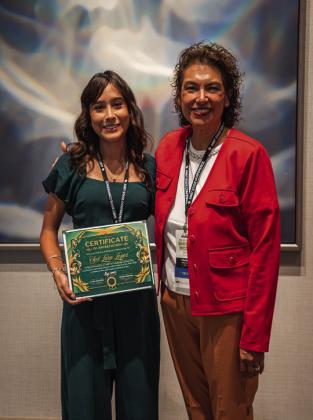 Hereford High School Senior Sol Lara Lopez has won the AMET Art Contest for the second year in a row, earned a $1,000 scholarship, and had her artwork featured on the official conference program cover. The AMET (Association for Migrant Educators of Texas) conference was recently held in Baytown.
