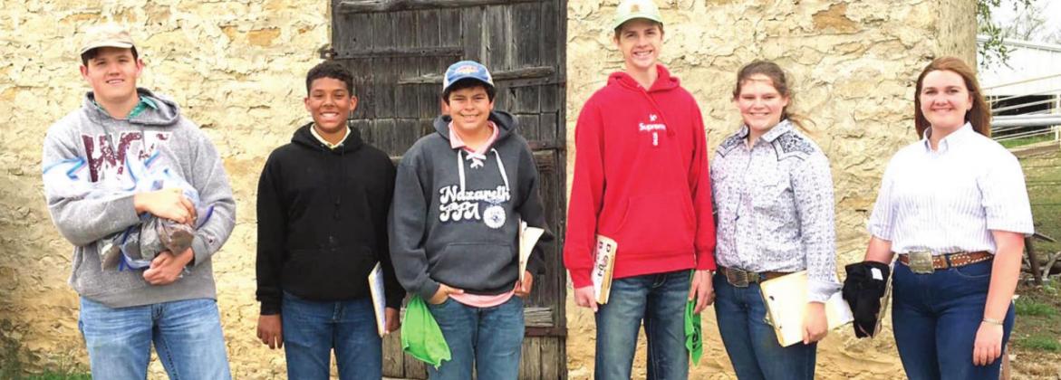 Nazareth FFA Homesite judging team at Weatherford: Dayson Schacher, Max Snead, Harrison Meador, Payton Durbin, Maddie Leochner, and Jaycee Pigg.