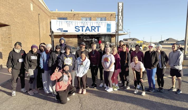 Hereford’s Nazarene Family Church had its first ConXtion 5K Saturday, Jan. 3 called “Freeze the Day.” Proceeds from the event went to help the church’s teens attend youth events all year. Hereford ISD coach Jose Huerta came in first place. (Courtesy photo)