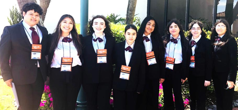 DHS Martin Rodriguez received a $1,000 Theodora Y. Justice Scholarship at the HOSA State Conference. DHS Kaylie Furr placed fourth in Nursing Assisting at the HOSA State Conference. Dimmitt High School HOSA competed at the HOSA State Conference in Galveston on April 3-5. Students included (left to right) Martin Rodriguez, Dezirae Davila, Kaylie Furr, Kenzie Phan, Kheyla Castaneda, Celeste Moya, Jasmine Nunez, and Renae Chavez