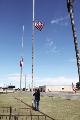 The flag was lowered to half staff in honor of Memorial Day