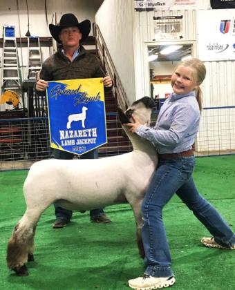 Naz Lamb Jackpot Grand Champion – Claire Martin, Swisher 4-H