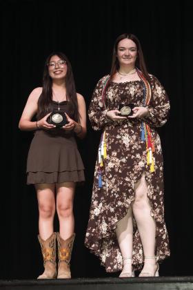 Salutatorian Scarlett Chavez and Valedictorian Avary Wesely