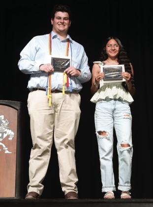Best All-Around Boy Luke Moore and Best All-Around Girl Diana Briones