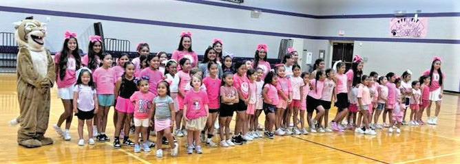 Dimmitt cheerleader hopeful soaked up a lot of spirit and skills at the DHS Varsity Cheerleaders Mini Cheer Camp held on Aug. 5-6. Held at the DHS gym, the camp welcomed a large group of kindergarten through 6th grade students.