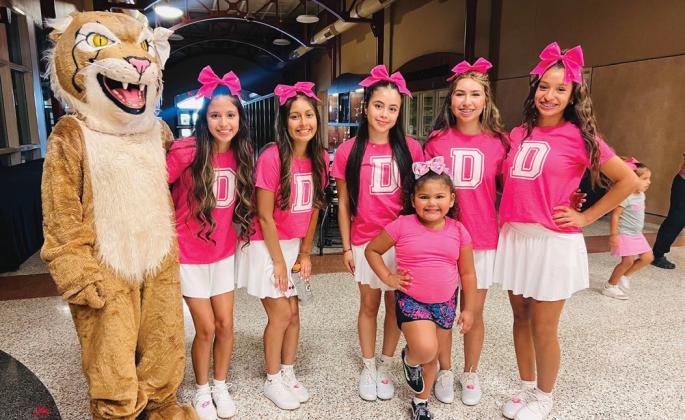 DHS Cheerleaders led a large group of cheerleader hopefuls at their camp this past Tuesday and Wednesday. With school and sports beginning shortly, it was a great time to pump up the school spirit.