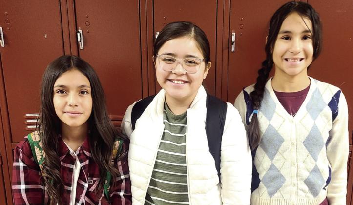 (Right) Hart UIL 6th Grade Listening Savannah Corales, Lexi Cisneros and Mia Longoria, 3rd place team.