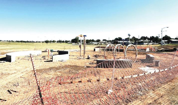 While the new water splash park didn’t make the hoped-for Labor Day opening, it is well underway and starting to take shape. City Manager Daniel Jackson said with some luck and good weather, it appears to be about a month away from completion.