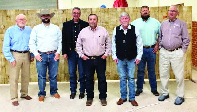 Mark True-Texas Farm Bureau District 2 State Director, Tanner Anderson-Texas Farm Bureau Field Representative, Barry Evans-County President, Dennis McCaslin, Harold Drake, Quade Roach and Jason Cantrell-Agency Manager