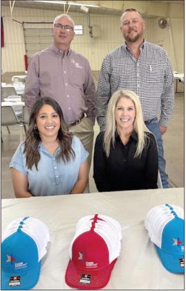 Castro County Farm Bureau hosted its annual County Convention Monday at the Castro County Expo Building. Farm Bureau members in attendance were treated to a BBQ meal and door prizes. Pictured left (from left) are Tanner Anderson- Texas Farm Bureau Field Representative, Jason Cantrell-Agency Manager, Mark True-Texas Farm Bureau District 2 State Director, Jason Wooten-President, Mason Kleman, Dale Wilhelm, Norman Gerber, Carson Drennan and Codi Cleavinger. Castro County Farm Bureau Insurance Team.