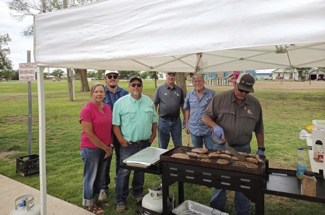 Swisher County Farm Bureau First Responders Appreciation Lunch Jenni McCaslin, Logan McCaslin, Dennis McCaslin, Jason Cantrell, Harold Drake, and John Parum (District Farm Bureau Manager)
